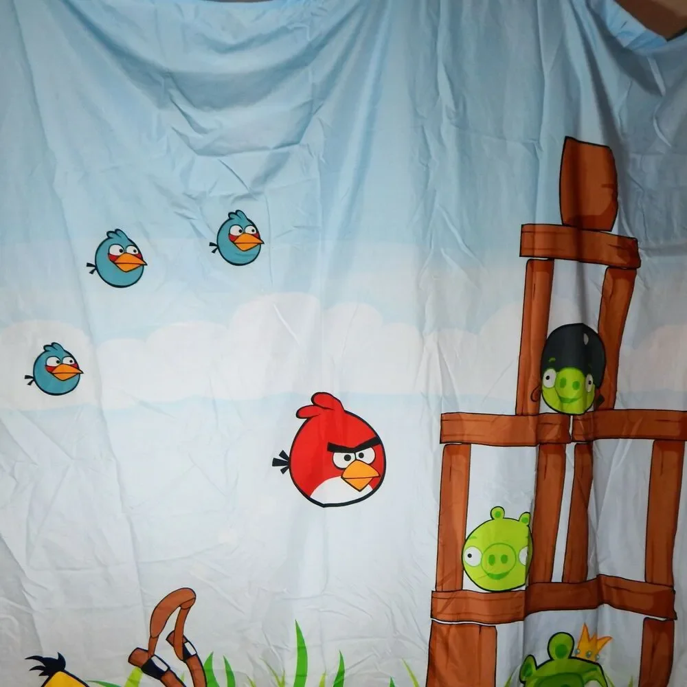 Angry Birds Microfiber Shower Curtain 72 Inch Jay Franco Blue